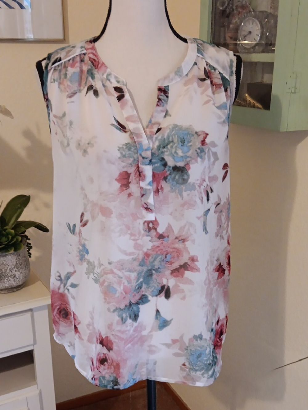 Daniel Rainn Semi-Sheer Floral Top